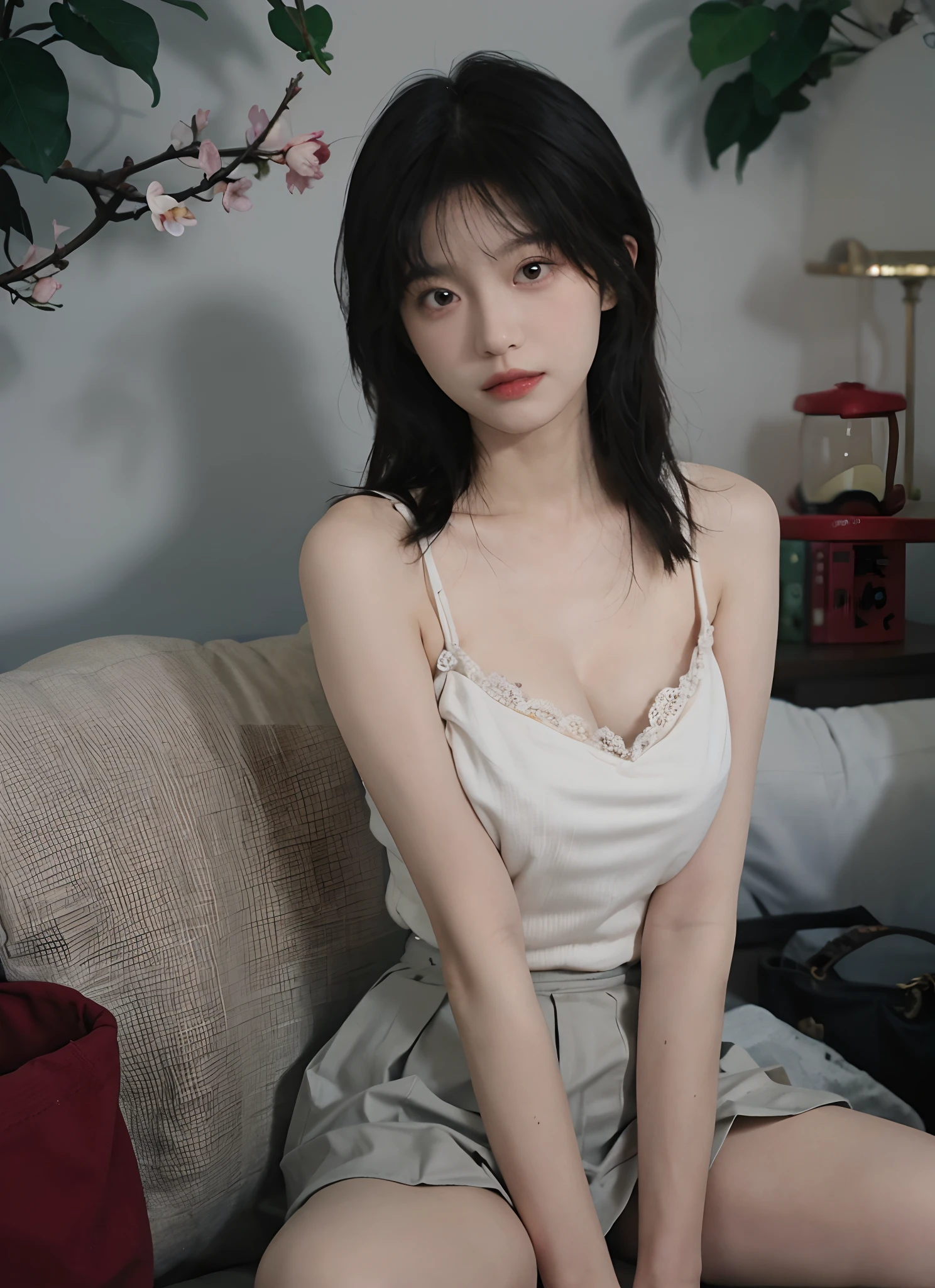 masterpiece, best quality, 1 girl, iu, iu1, solo, supine, lying on the floor, pale skin, messy hair, a towel hide the breats, one breast nipple show, photography, realistic, real photography