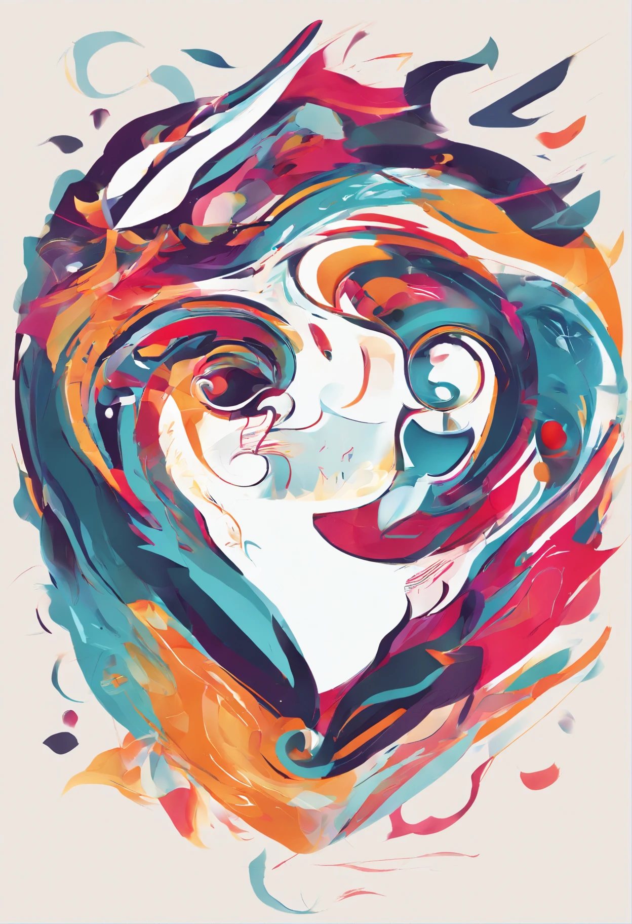 Mouth open facing top right,Screaming face,The face is growing from the heart,Fusion,The human,artistic,high-level image quality,8K,up of face,The Spiritual World,gusty,
