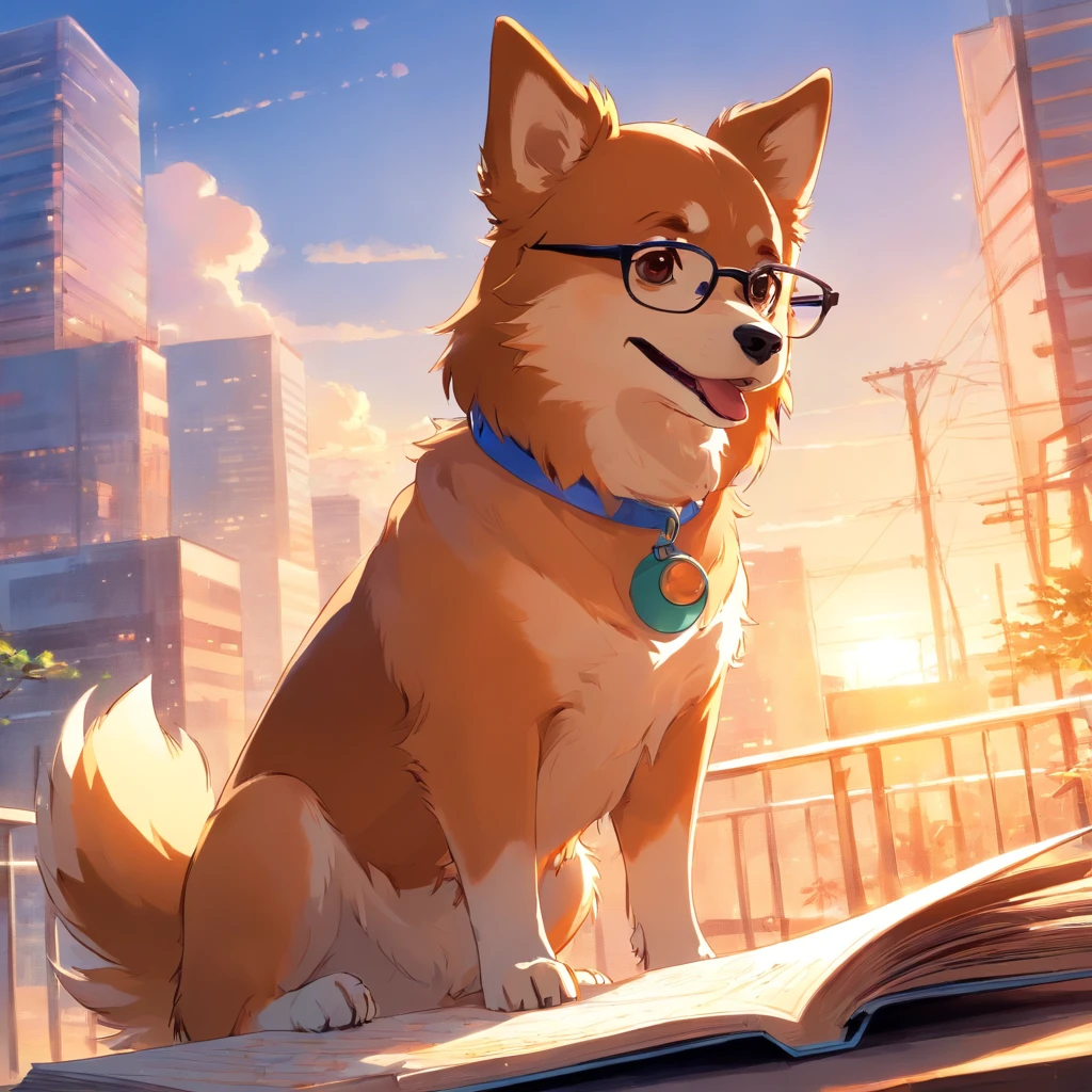 Caramel dog with glasses,book , pintado em aquarelas brilhantes, Desenho de animais, Pintura em aquarela vibrante, cute dog painting, Obras de arte deslumbrantes, Surrealismo com cores vivas, infinidade de cores,Rico em detalhes, Pintura digital bonita, Awesome, Arte Digital Foto Animal, Arte colorida,Arte detalhada em aquarela