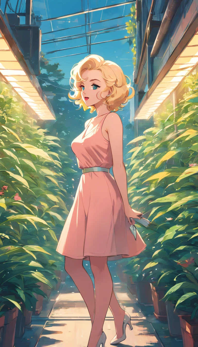 Marilyn Monroe, Vintage style , Ultra detailed plant l, Line Designer, Digital Ill Station, Thick paint, Maximalist botany, A masterpiece that exemplifies beautiful and aesthetically pleasing, Topaz AI Post-Editing