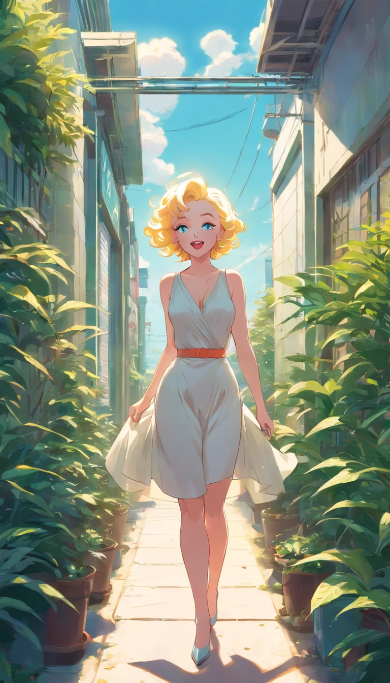 Marilyn Monroe, Vintage style , Ultra detailed plant l, Line Designer, Digital Ill Station, Thick paint, Maximalist botany, A masterpiece that exemplifies beautiful and aesthetically pleasing, Topaz AI Post-Editing