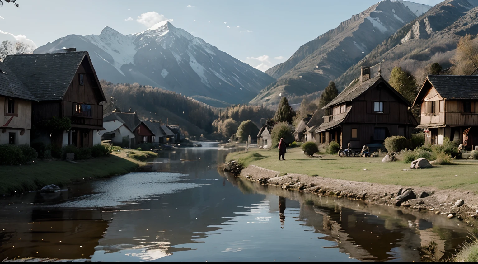 FAMILY OF VAMPIRES IN A SMALL VILLAGE ON THE SHORES OF A LAKE