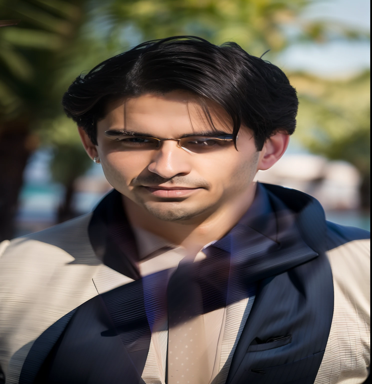 there is a man in a suit and tie standing in front of a beach, professional profile picture, professional picture, amazing professional picture, high quality portrait, portait photo profile picture, profile portrait, professional portrait, mohamed chahin, riyahd cassiem, professional profile photo, ocean in the background, headshot profile picture, corporate portait, nft portrait