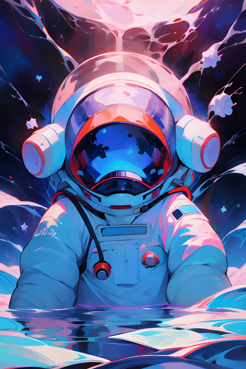 yxycolor， ((cosmonaut))，in  the water，The stars sank