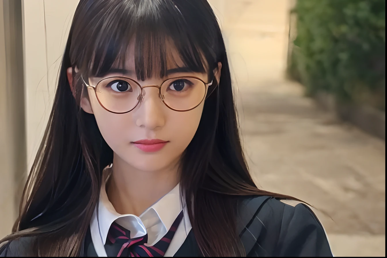 ulzzang -6500-v1.1, (Raw photo:1.2), (Photorealistic:1.4), Beautiful detailed girl, Very detailed eyes and face, Beautiful detailed eyes, Ridiculous, Incredibly ridiculous, Huge file size, High resolution, Very detailed, Best Quality, masutepiece, Kemomimi, (((JK school uniform)), Illustration, Very detailed, nffsw, unified, 8K Wallpaper, amazing, Fine details, masutepiece, Best Quality, Highly detailed ticker uniform 8K wallpaper, Light on Face, Cinematic lighting, 1girl in, , ((No bra)), ()), ((Dynamic Pose)), (Camel toe), (half), 校服、Young Face、Young look、Lori、a beauty girl、Lolita、hi-school girl、eye glass、Glasses Girl、Glasses Pose、The whole picture