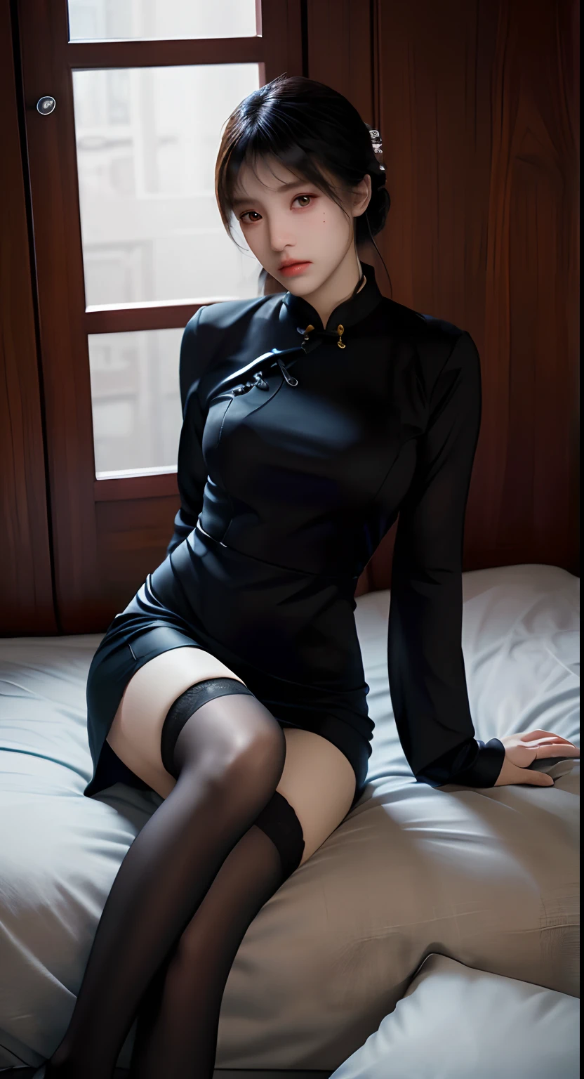 Cheongsam black stockings