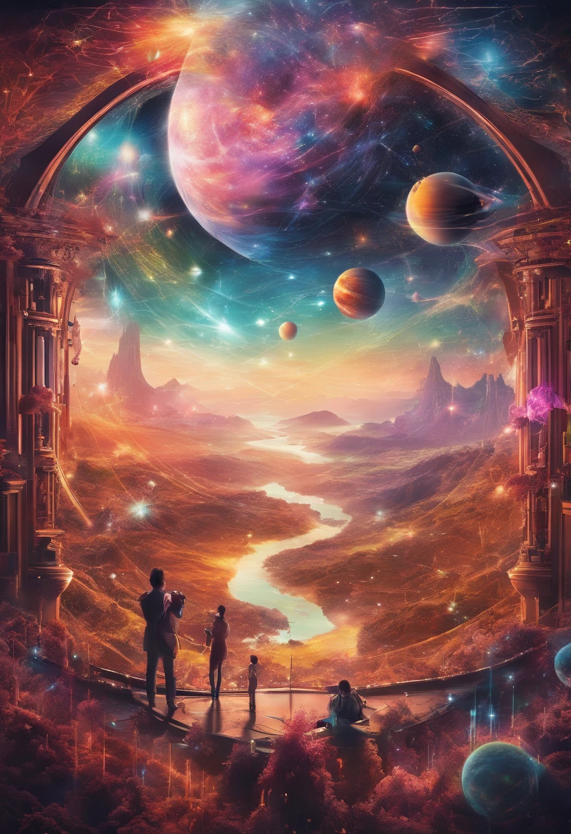 Eight Diagram presents the future of education, Virtual classrooms, Smart mentor, and the potential for interstellar learning. 8K