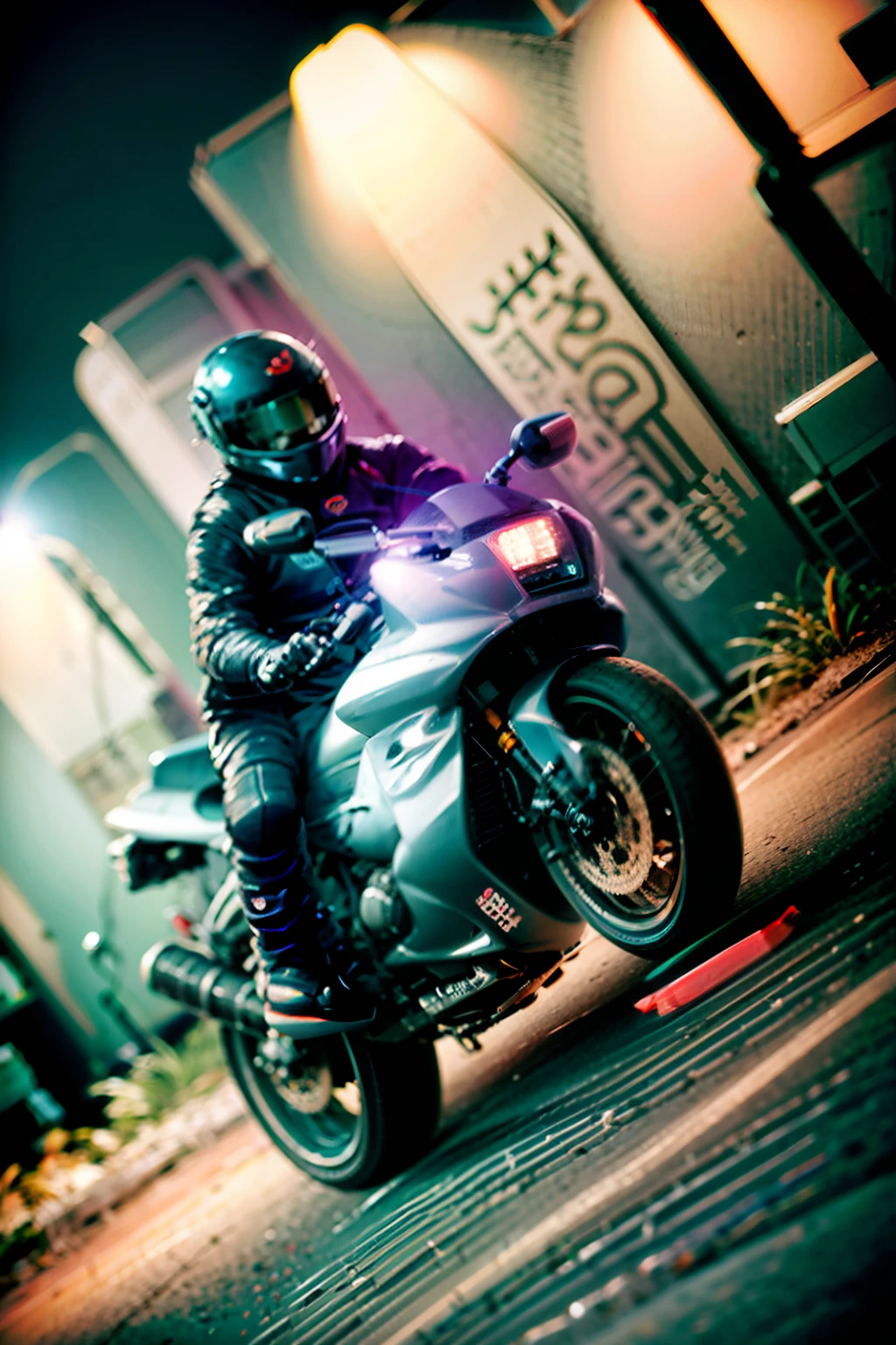 A man rides a motorcycle on the street, motorbiker, photographed, futuristic suzuki, ultrawide, Blue, Capture, Speed, high-speed action, , profile shot, Avatar image, The wide-angle action is full of science fiction