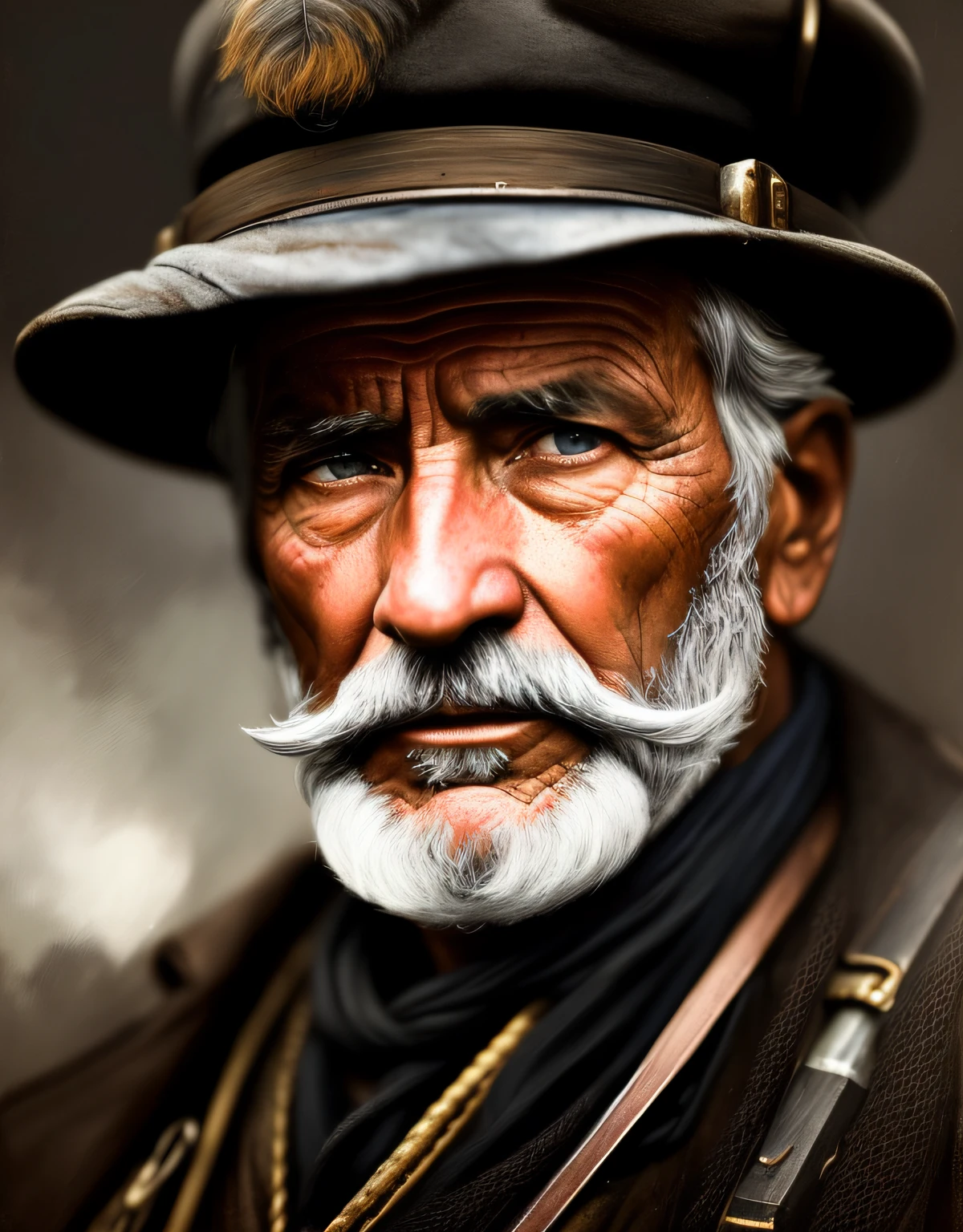 a portrait of an old coal miner in 19th century, beautiful painting with highly detailed face by greg rutkowski and magali villanueve, trending on artstation, sharp focus, studio photo, intricate details, highly detailed, by greg rutkowski