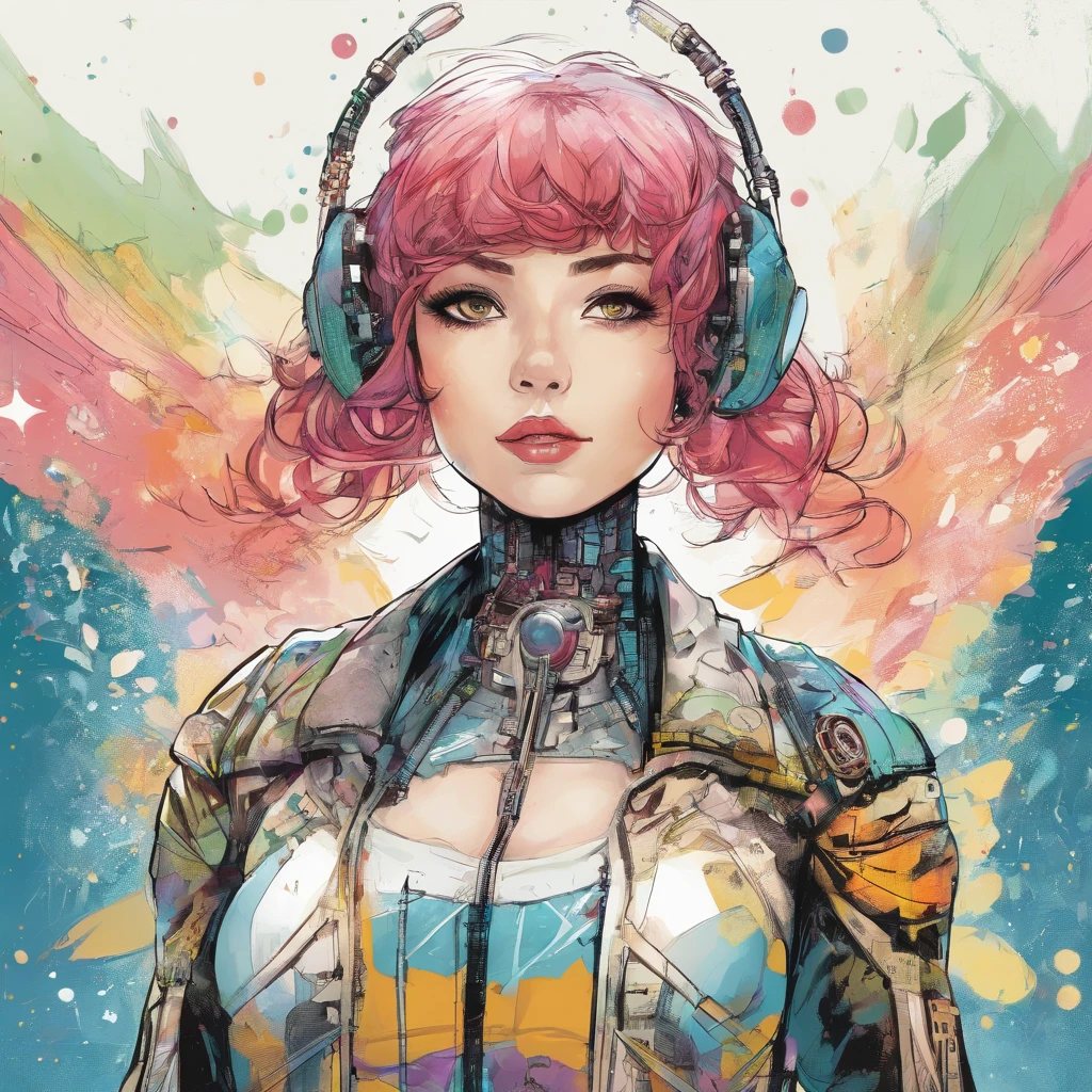 Perfect alignment, Cute little robot wearing a jacket,cameras in eyes, cheerfulness, Standing position, Abstract beauty, Centered, Looking at the camera, Facing the camera, nearing perfection, Dynamic, Highly detailed, smooth, Sharp focus, 8K, high definition resolution, illustration, Art by Carne Griffiths and Wadim Kashin, White background
