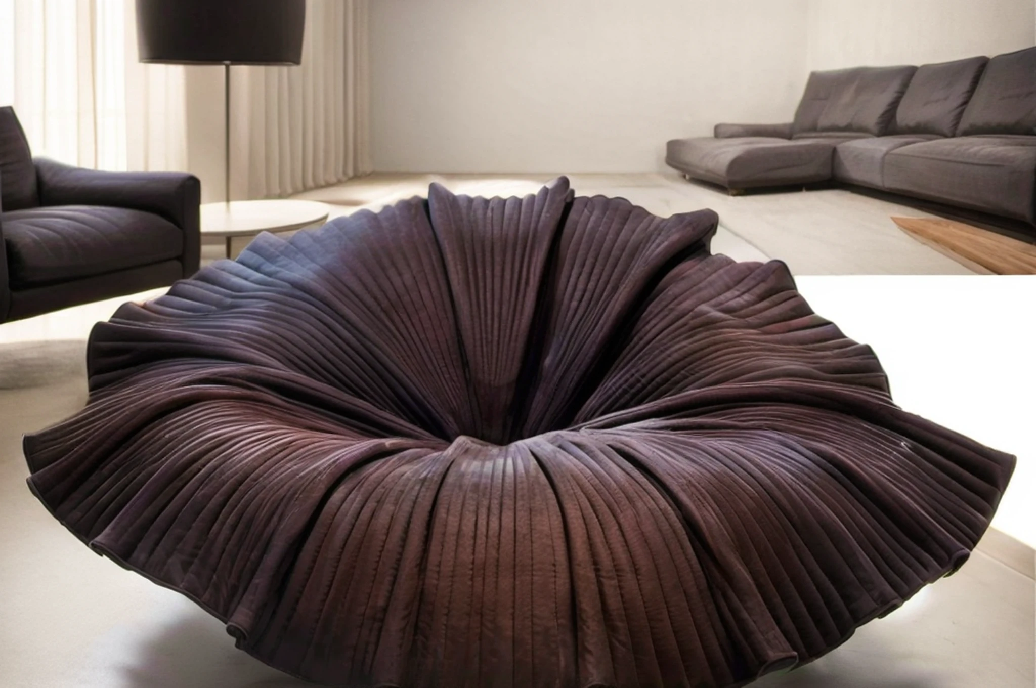 Bloom Swivel Easy Chair in a contemporary livingroom interior, huge livingroom