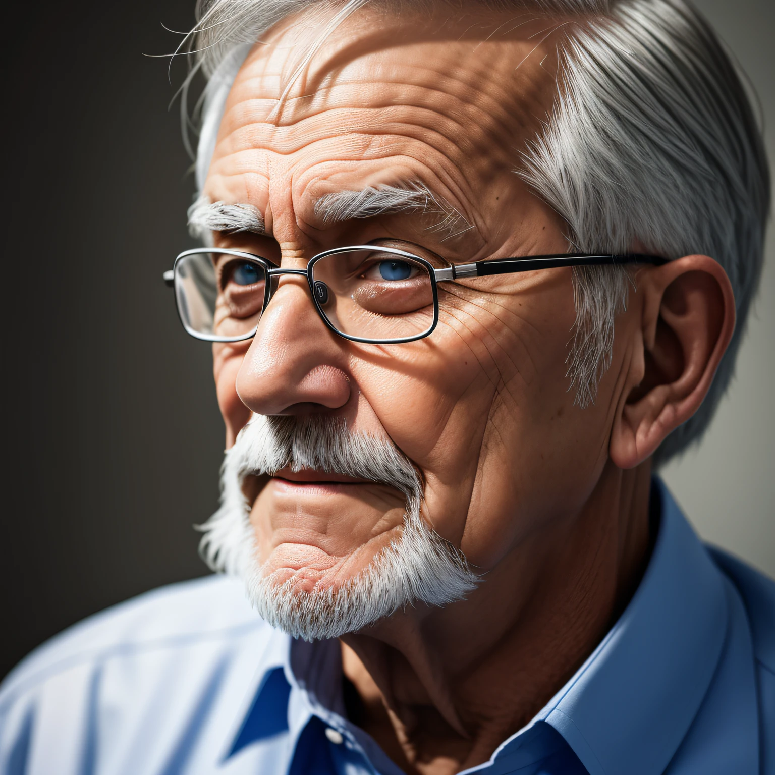 Smart old man with high resolution