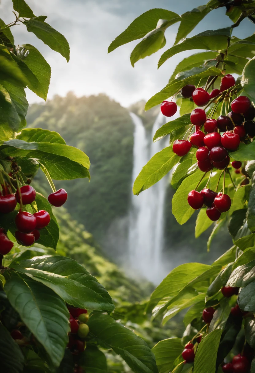 (best quality,4k,8k,highres,masterpiece:1.2),ultra-detailed,realistic,portraits,green,beautiful,coffee plantations,red coffee berries,rich soil,dew-covered leaves,morning sun,kilimanjaro backdrop,warm golden light,artistic,emerald,coffee bean fields,dense,abundant shade,cool breeze,harvest season,ripe cherries,fresh aroma,coffee lovers,ethereal,vibrant,serene,tranquil,peaceful,indulgent,caffeine,aromatic,fertile soil,coffee hamlet,quaint,farmers,proud,baristas,cultivation,hand-picked,brewing tradition,artisanal craftsmanship,coffee cup,fragrant steam,journey of flavors,caffeination,remote location,distant mountains,cascading waterfalls.