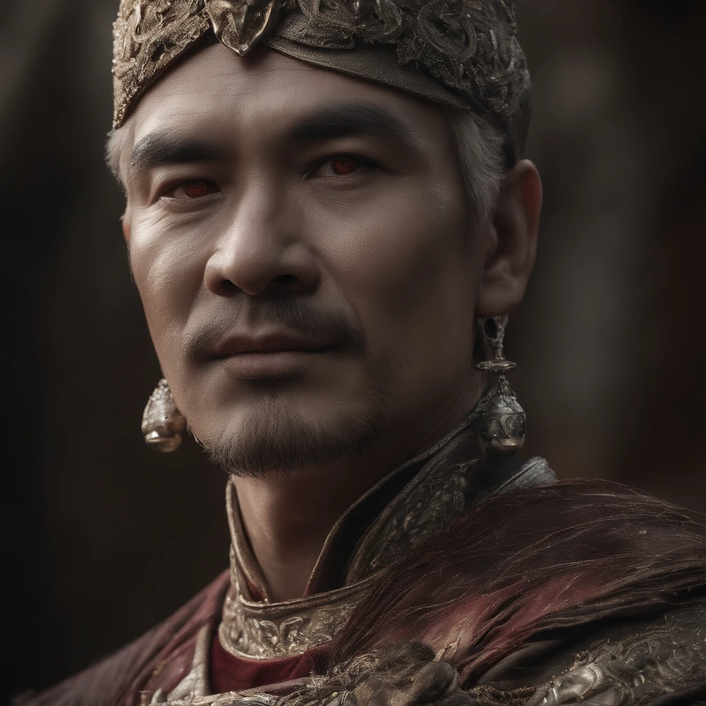 Jin Tianlong,piercing red eyes,Close-up of blood fire released from the nose,Chest scales,high high quality,8K,Many details,Fire lettuce,Alas,4 legs,Spotted claws,golds,dangers,fires,dentes pontiagudos,big dragon,immensity,threatening,imponent