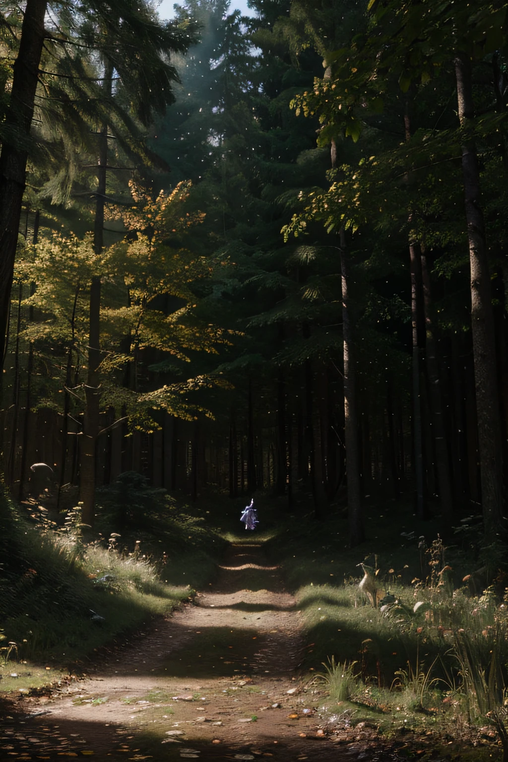 foret mystique et magique, ray tracing, Fairies that fly, 4k, Hdr