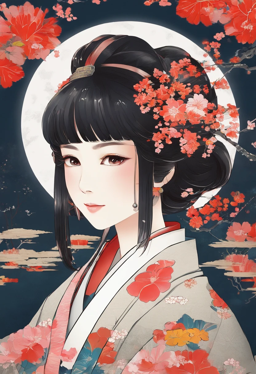 Pintura de uma mulher gueixa olhando para o celular , Retrato de uma gueixa, Retrato de uma gueixa, Gueixa da beleza, gueixa, Gueixa japonesa, Retrato de uma gueixa bonita, Penteado de gueixa, Arte japonesa, Retrato Samurai, Foto do retrato da gueixa, Gueixa descrita como japonesa, japanese art style, inspirado em Toyohara Kunichika