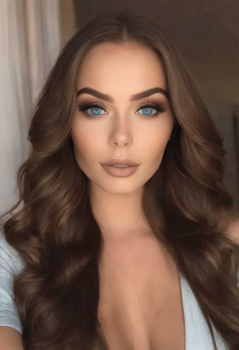 Mujer con brasier, Chica sexy con ojos azules, retrato de Sophie Mudd, Retrato de Korina Cope, cabello rubio y ojos grandes, selfie de una mujer joven, El maquillaje de uno, Maquillaje natural, looks directly at camera, Caras con artgramas, Maquillaje sutil, Excelentes fotos de cuerpo entero, in the room, pechos grandes y llenos, una rubia, cuerpo entero, sentada