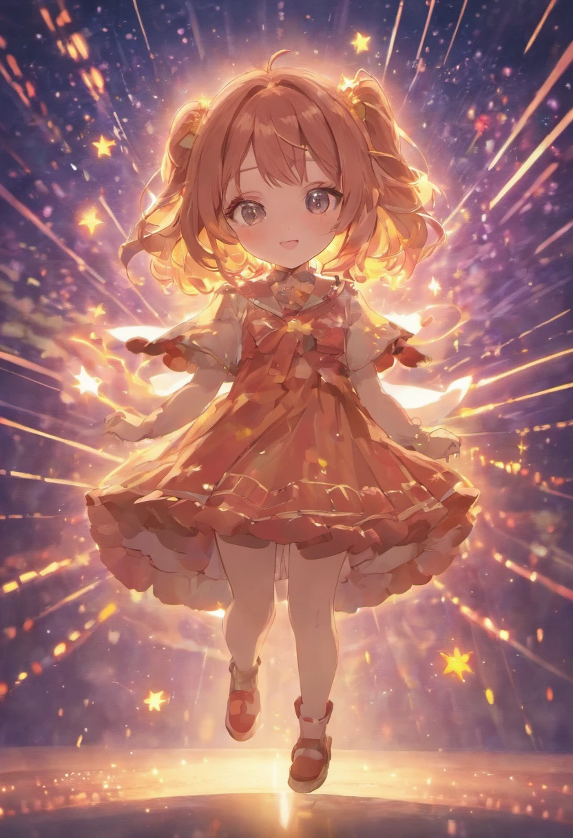 Stars shine,Colorful,Lolita style clothing,Cartoon small backpack,teens girl,Holding the bear cub,Clumsy jumps,Cute and cute,KIDS ILLUSTRATION,Glow effects,Dingdall effect,depth of fields,high light,Real light,Ray traching,oc rendered,Hyper-realistic,best qualtiy,8K,Works of masters,super-fine,Detailed pubic hair,Correct anatomy,sharp focus on eyes,Bokeh,Facial features are carefully depicted, nacked