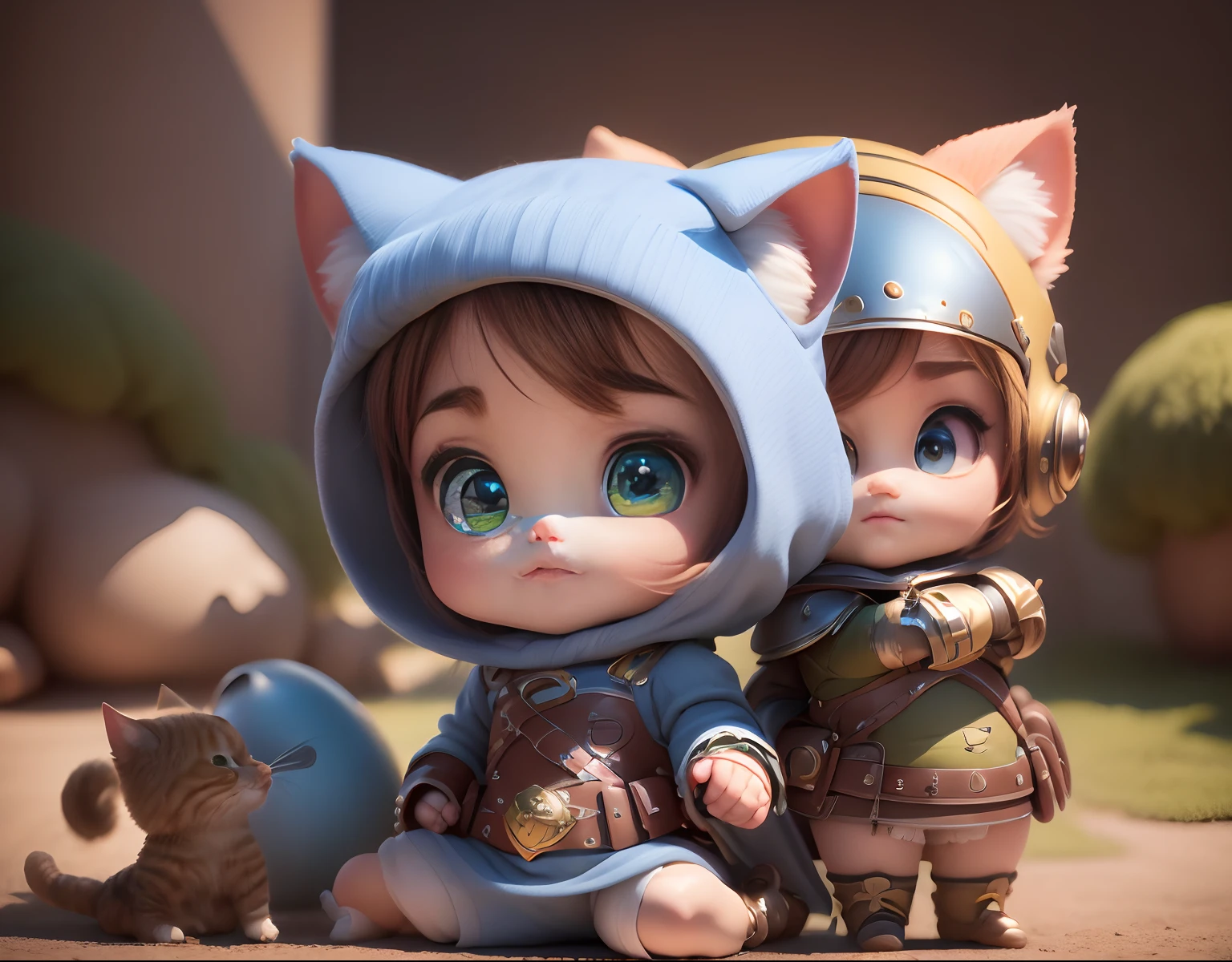 A close-up of a cartoon character of a girl cat, cuerpo humano, , con orejas de gato y cola de gato, Chica armadura, angel knight girl, pale blue armor, armadura blanca, Armadura blanca brillante, Arte del personaje de Maple Story, Vestido con armadura ligera, Arte oficial de renderizado 3D, Cushart Krenz Key Art Fe****** con orejas de gato y cola de gato, , Hero Character Art with Cat Ears and Cat Tail, , Arte oficial del personaje, portrait knights of zodiac girl, Render de abril, ojos color azul.con orejas de gato y cola de gato, "un solo personaje en la escena, (La mejor calidad,4k,8k,Altas Resoluciones, obra maestra:1.2),ultra detallado, Cuerpo completo de dibujos animados , character sheet,1cat girl, Chica gato con orejas de gato, con cola de gato, armadura medieval, Hermosos ojos azules detallados, cabello color arco iris, vivid colors, Studio lighting"