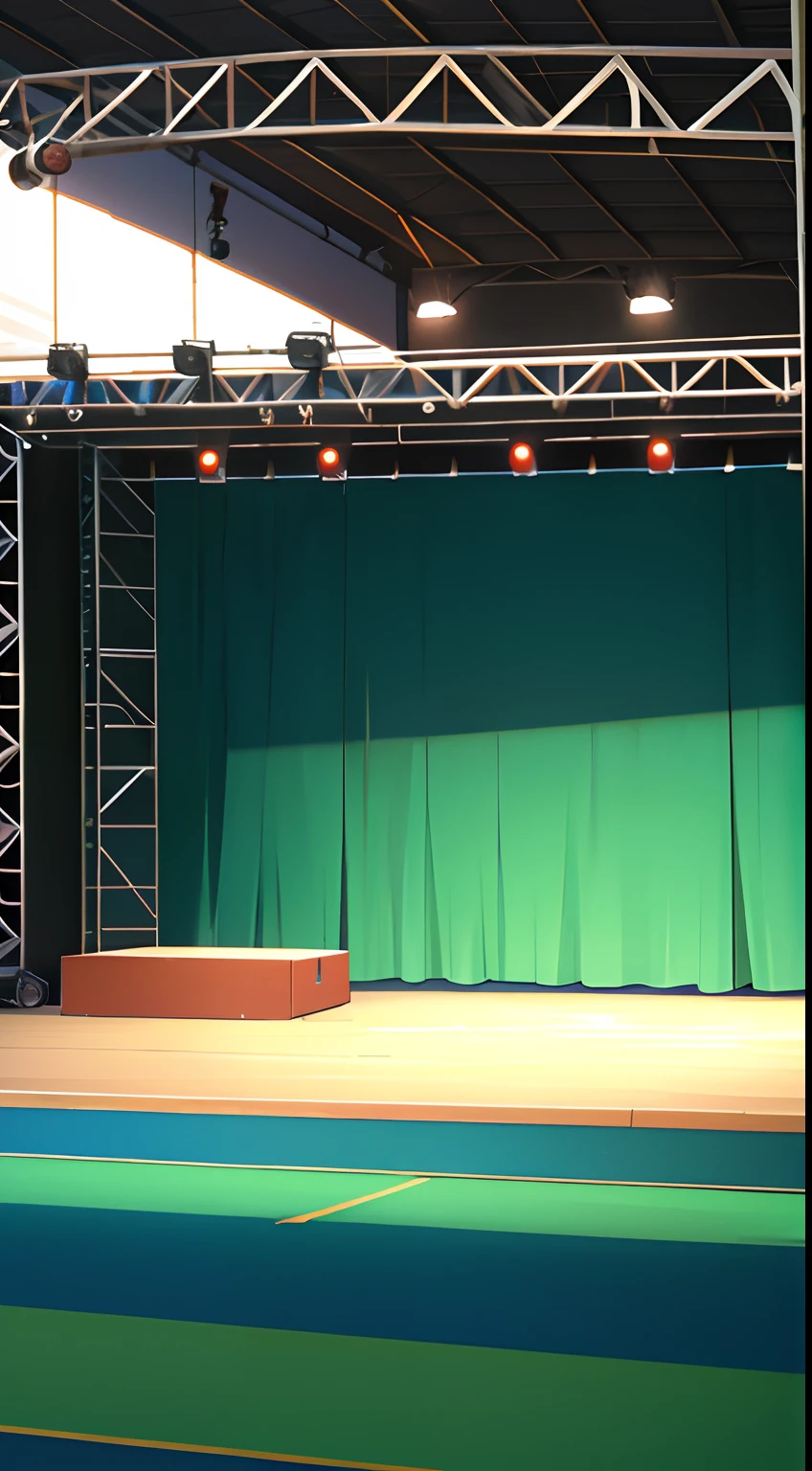 Animal show stage,Used as a background for the game,Close-up,Cartoonish and simple,Empty, No animals, No one