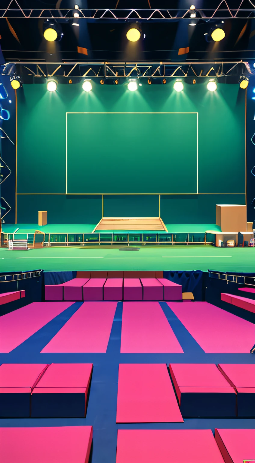 Animal show stage,Used as a background for the game,Absolutely positive,up-close,Cartoonish and simple,Empty, No animals, No one