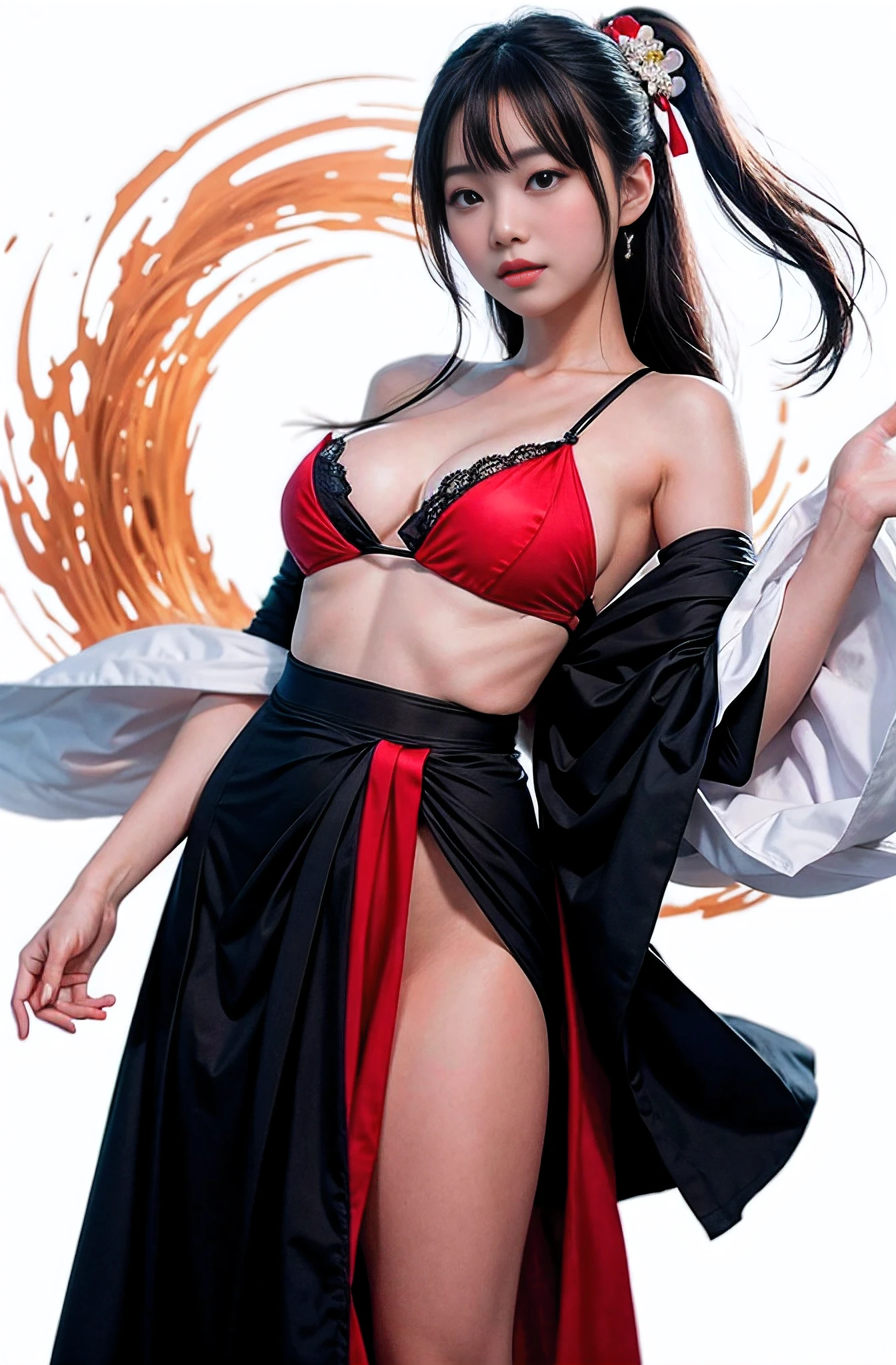 top-quality,ultra-definition,accurate depiction,realisitic,a picture,japanes,goddess of Japan,kawaii,smil,(Perfect body,flawless skin),Heavenly Woman Pose,shrine maiden,Hakama,Natural standing,large full breasts,hposing Gravure Idol,Young Sensual Gravure Idol,A slender,sand beach,(nigh sky,starrysky),masutepiece