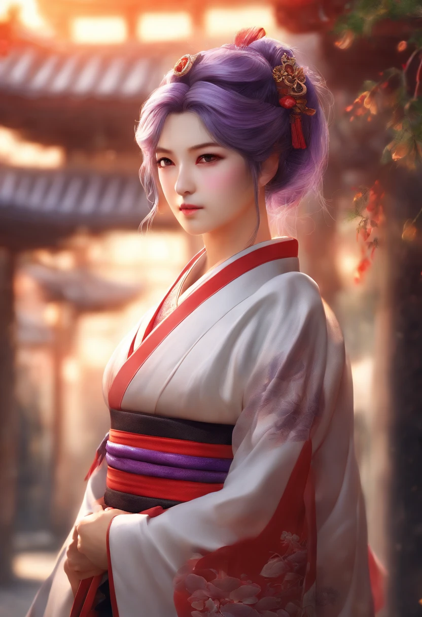 (masterpiece, finely detailed beautiful eyes: 1.2), high contrast, pastel colors, watercolor \(medium\), (illustration:1.2), 1girl, solo, (raiden shogun:1.4), purple hair, purple eyes, bangs, braid, braided ponytail, breasts, hair ornament, japanese clothes, kimono, sash,red sash , (detailed background:1.4), (torii:1.4), (thighs:1.4), volumetric lighting, hyper detailed, highly detailed, beautiful, small details, ultra detailed, best quality, intricate, sharp, digital illustration, detailed, intricate, 4k, 8k, good anatomy, beautiful lighting, award-winning, highres, (extremely detailed CG, unity, 8k wallpaper:1.1), beautiful face, highly detailed face, zoomout, colorful, vibrant colors, nail polish, (glow:1.4)
