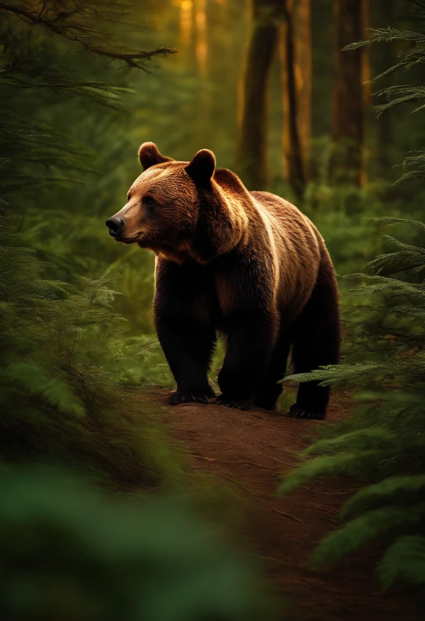 Imagine uma cena em que um belo dia, o Urso e o Coelho se encontraram na floresta