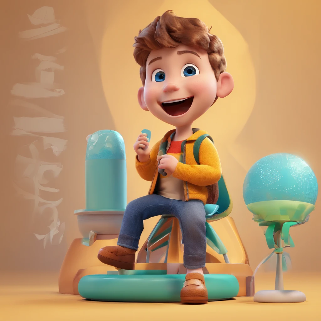 Lucas is a smiling 5--old an boy, cantando com um microfone, de olhos fechados