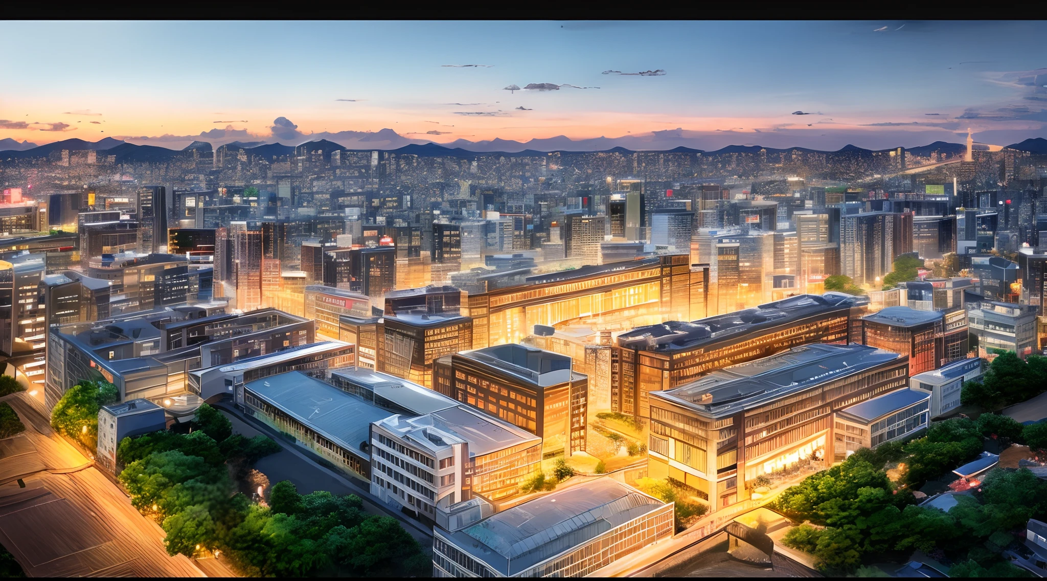 jpn,Tokyo Station,8k,超A high resolution,Ultra-precision drawing,A hyper-realistic,evening,Beautiful sky,