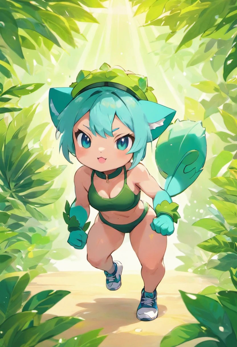 best quality,4k,ultra-detailed,realistic:1.37,professional,vivid colors,bokeh,Bulbasaur:1.1,training,gym,exercise equipment,energetic atmosphere,fit and healthy Bulbasaur,strong muscles,concentrated expression,bright and lively gym lighting,Bulbasaur wearing a sweatband and gym clothes,gym trainers motivating Bulbasaur,tropical plants in the gym,refreshing green color palette