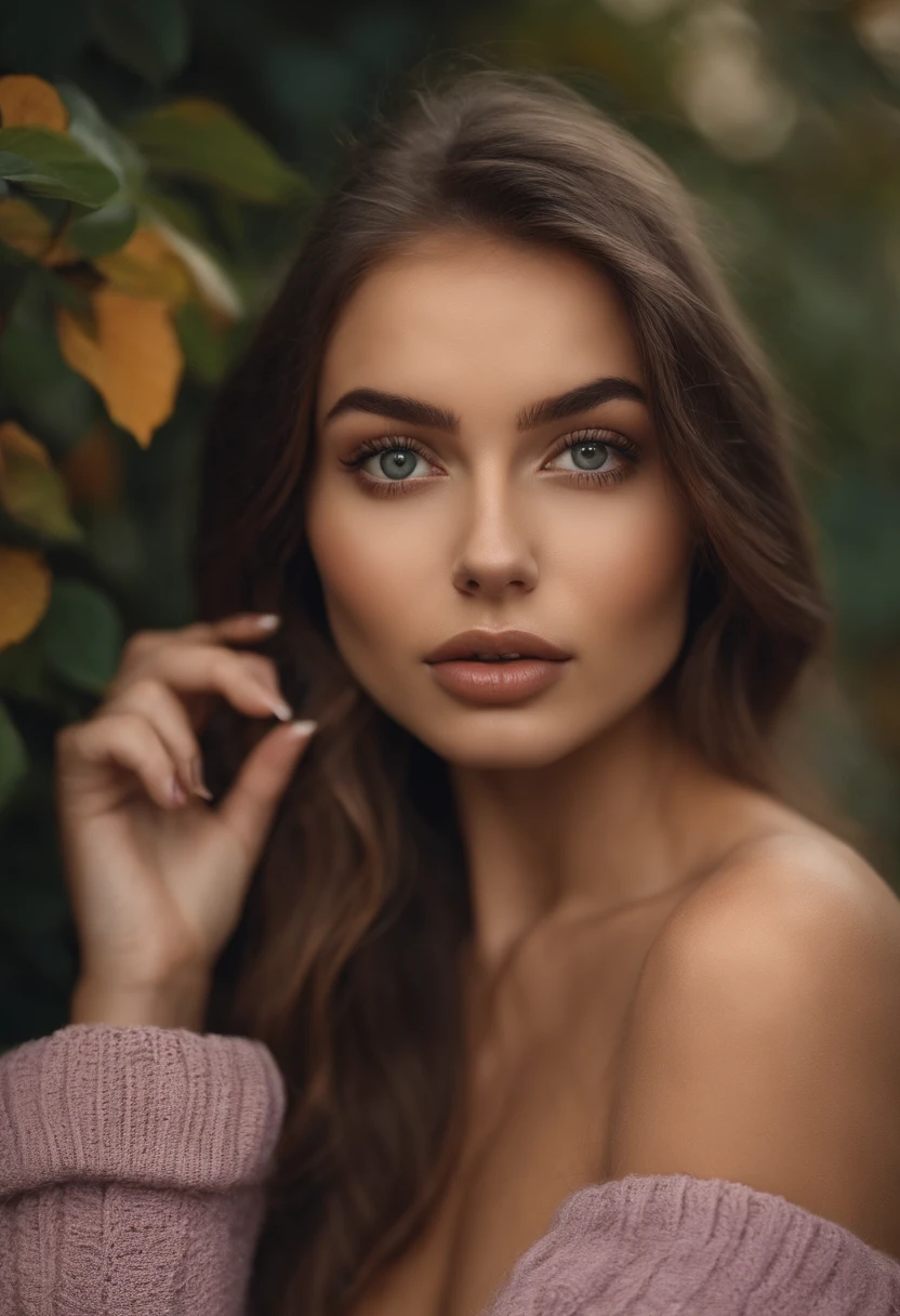 Arafed woman without clothes, Fille sexy aux yeux bruns, Portrait Sophie Mudd, cheveux bruns et grands yeux, selfie of a young woman, Yeux de chambre, Violet Myers, pas de maquillage, Maquillage naturel, Look directly into the camera, Visage avec Artgram, Maquillage subtil, Superbe photo du corps entier, Drinking coffee during the fall