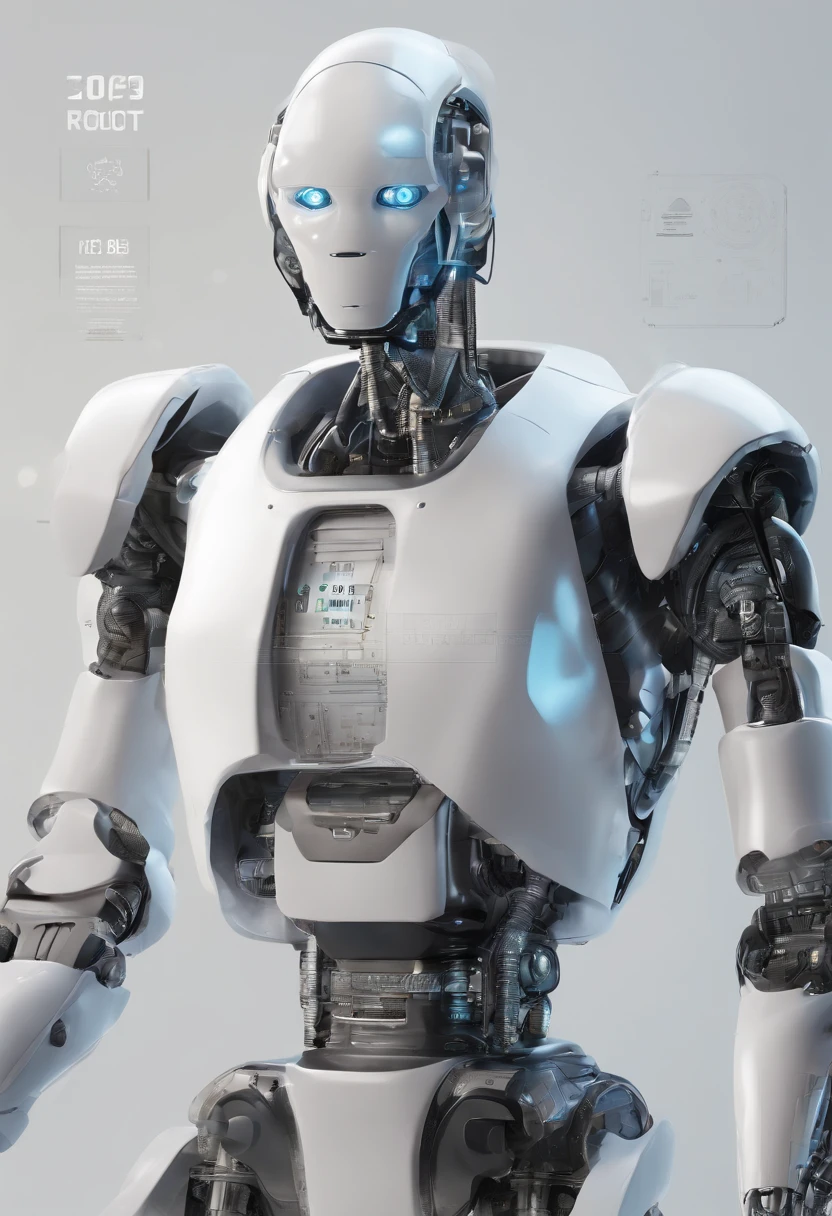 Humanoid Robot Chemist to Represent Technological Advancement in Scientific Robotics with Plain Background