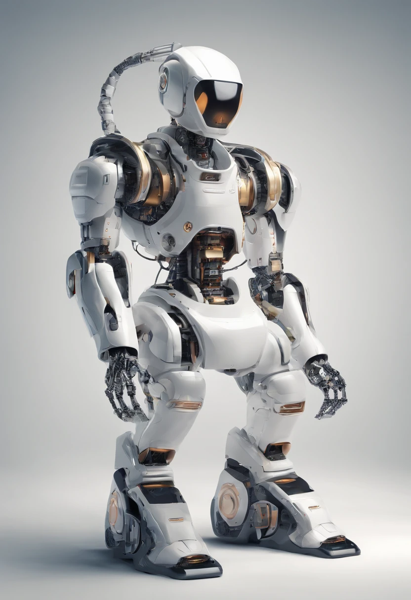 Humanoid Robot Chemist to Represent Technological Advancement in Scientific Robotics with Plain Background