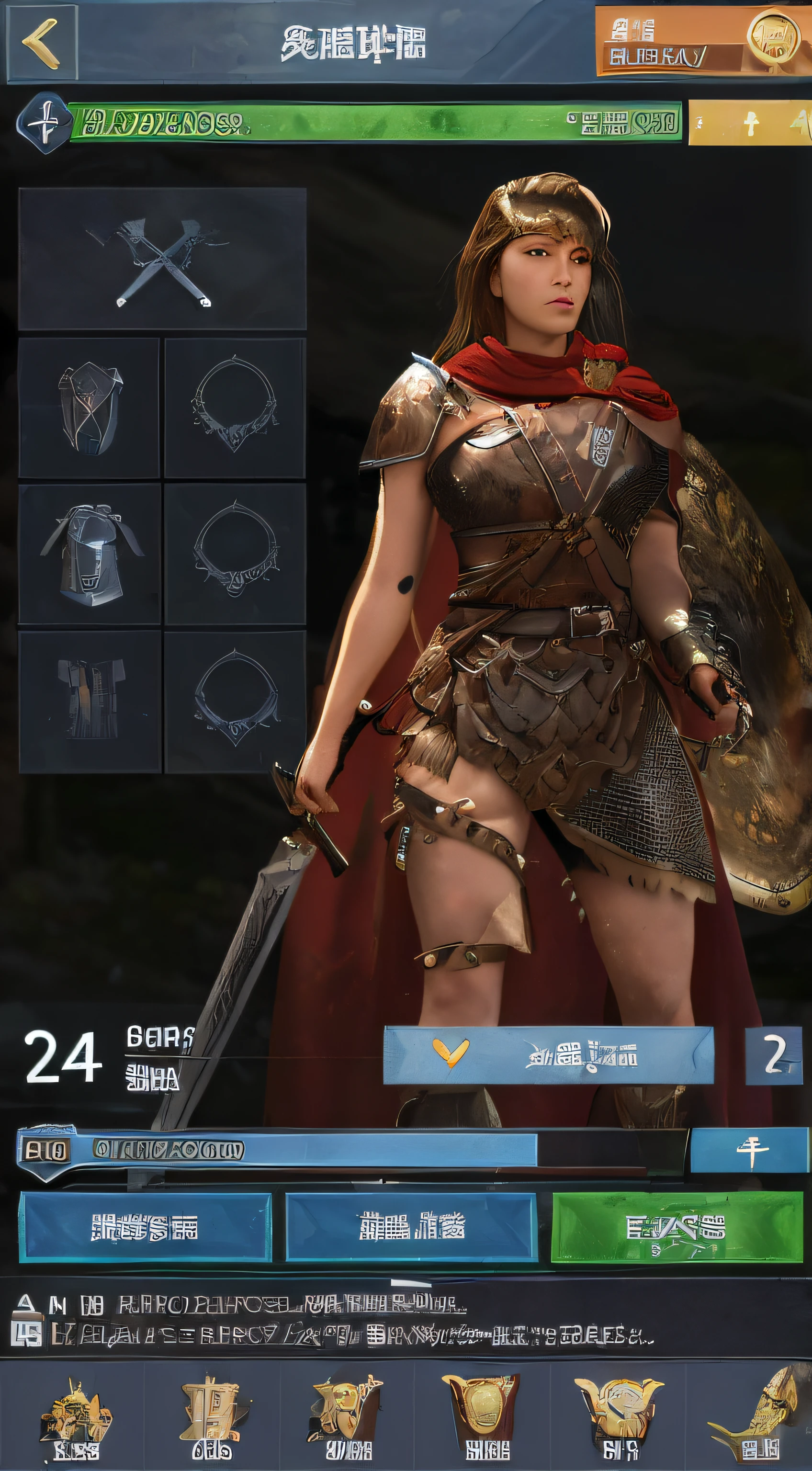 a close up of a person in a costume with a sword, warrior costume, Female knight, soldier outfit, 8 k character details, ingame image, Female character, bikini armor female knight, Realistic armor, female armor, Detailed armor, north female warrior, a very beautiful berserker woman, Female Warrior, Wearing imperial equipment, lineage 2 revolution style