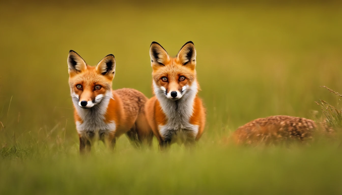 "Por favor, Create a hyper-realistic photographic image that shows 300 foxes in a field, super detalhista e realista