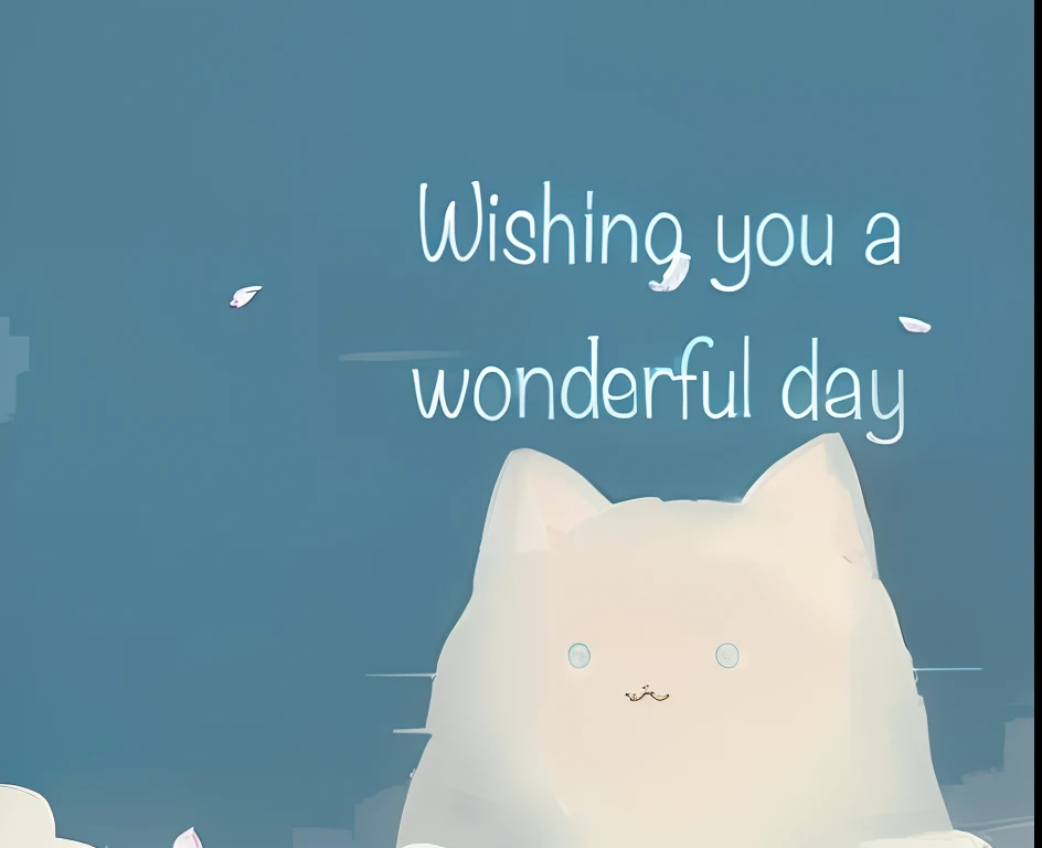 8k, best quality, high resolution, a close up of a cat sitting on a cloud covered ground, very calm and wholesome, anime visual of a cute cat, peaceful day, a cat is smiling, good day, wholesome digital art, wholesome, aww, 1024x1024, wonderful, wonderful light, very beautiful cute catgirl, beautiful tranquil day, beautiful day, uwu