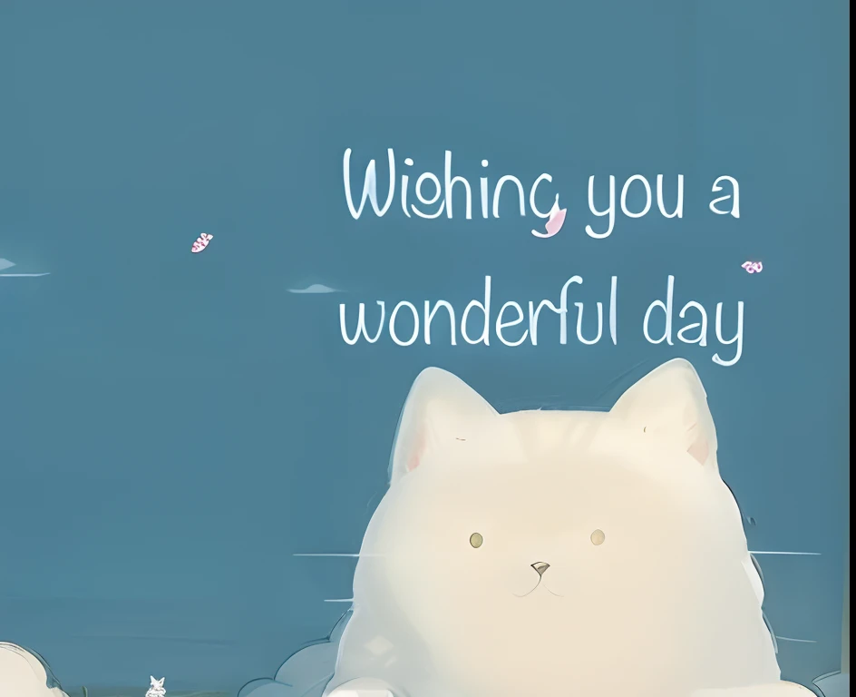 8k, best quality, high resolution, a close up of a cat sitting on a cloud covered ground, very calm and wholesome, anime visual of a cute cat, peaceful day, a cat is smiling, good day, wholesome digital art, wholesome, aww, 1024x1024, wonderful, wonderful light, very beautiful cute catgirl, beautiful tranquil day, beautiful day, uwu
