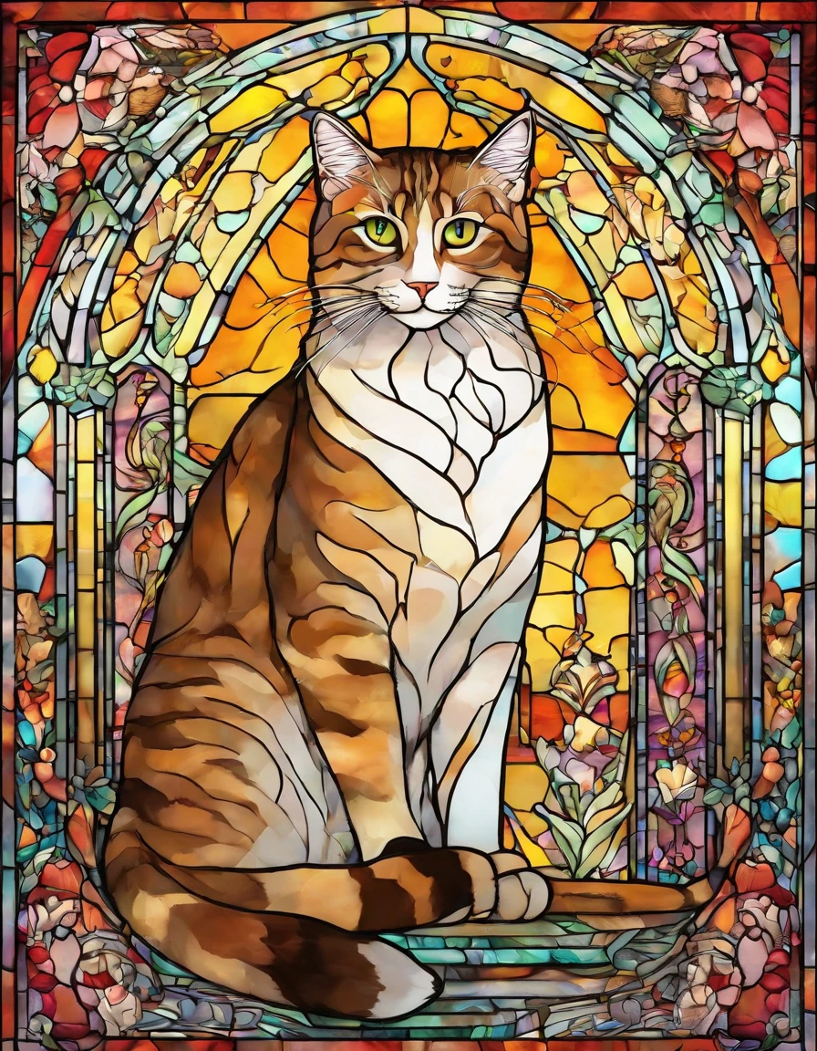 male tabby cat, grandes asas de anjo, vestido vermelho longo, innocence
