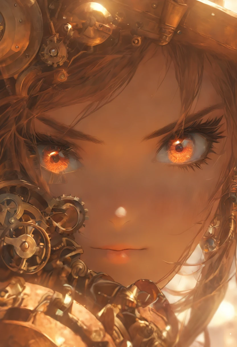 (((Steampunk))),ultra realista 8k CG, rosto perfeito, Impeccable, limpo, master part, arte profissional, obras de arte famosas, rosto perfeito, beautiful face, Olhos bonitos, ((corpo feminino perfeito)),seios grandes, sozinho,, ,saia,,corar,seductiveexpression,extremamente detalhado_olho,coxas grossas,((cabelos brancos)), short hair,, fundo lindamente detalhado,profundidade de campo,,BDSM,dentadura da pele,corpo inteiro,camisa,, knee tights,
