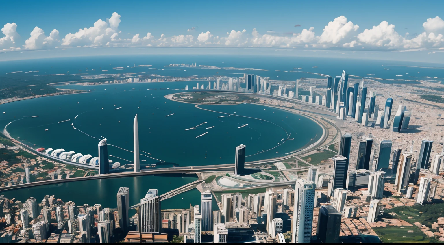 Uma cidade dourada futurista