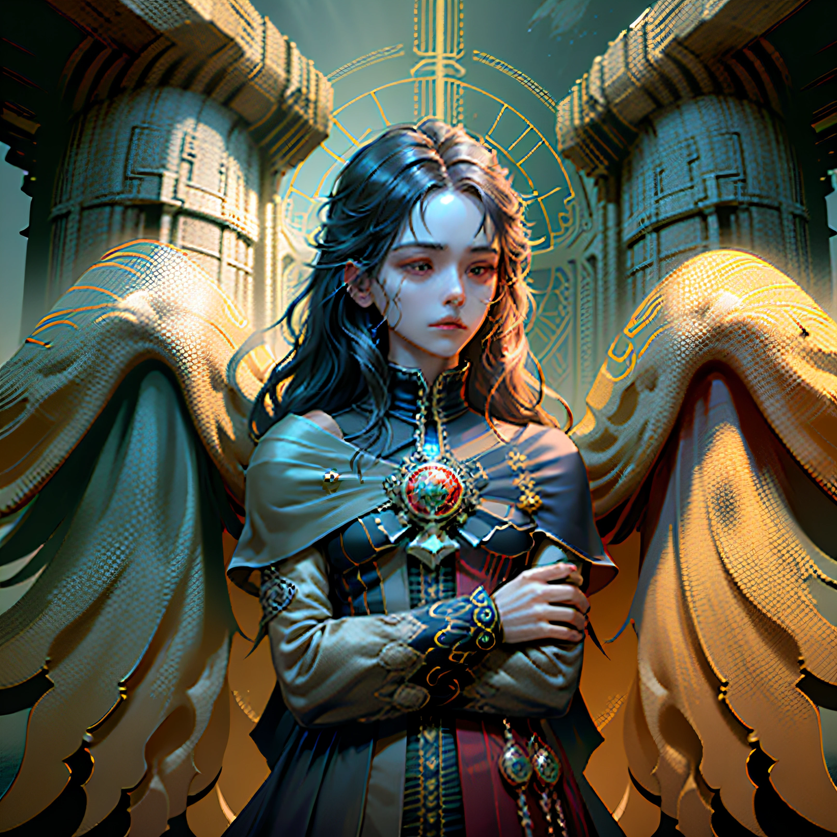 1 man, bibliangels, too many eyes, no humans, multiple wings