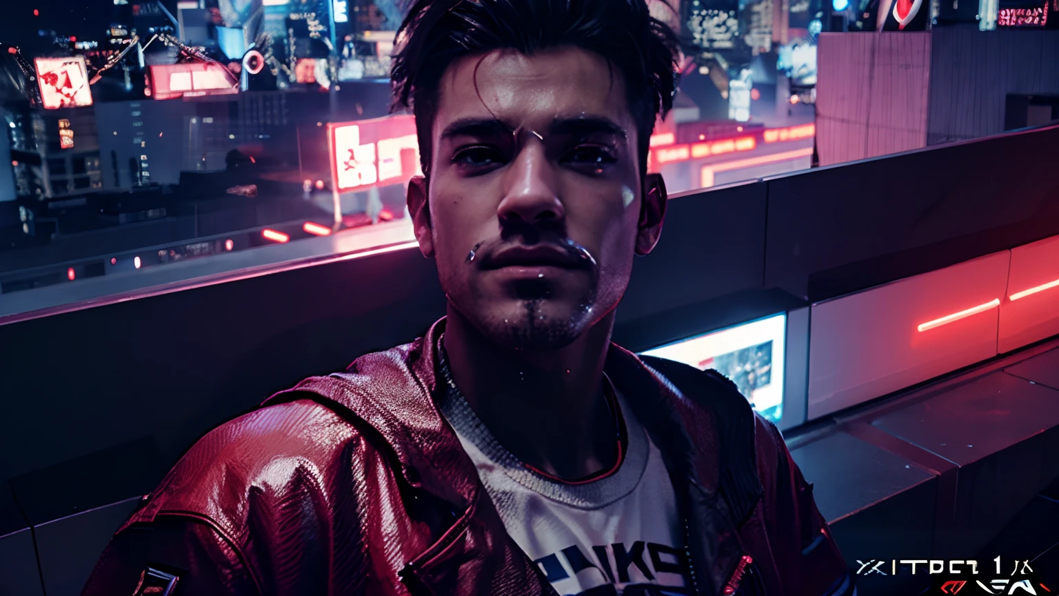 Change background ,cyberpunk, handsome boy, anime face , 4k, ultra realistic