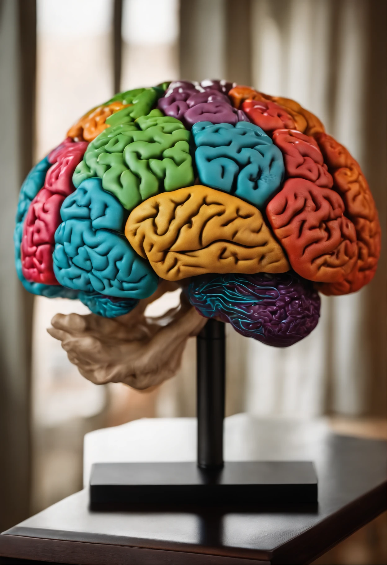 human brain model on a table