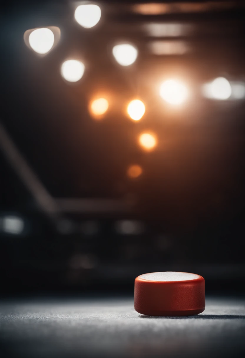 Hockey puck with fire trail
