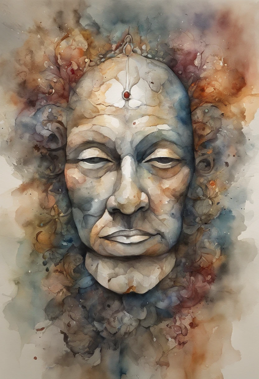 brains,Close up of face with closed eyes, Mature filial piety,abstract portrait, Hands on the chest,Surreal dark art, 4 k symmetrical portrait, 详细的脸, detailedeyes