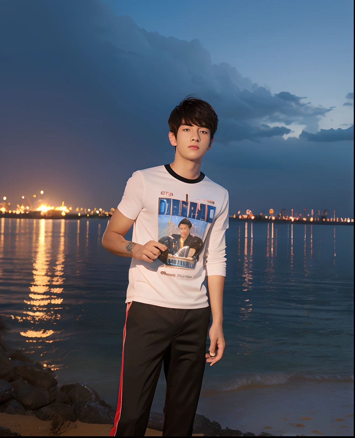 Change background handsome Boy ,realistic face,