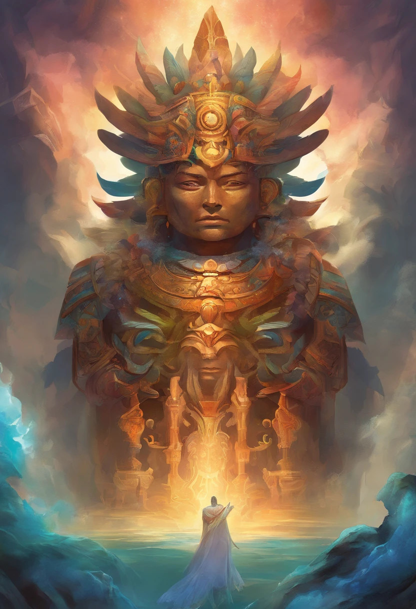 tlaloc dios de la lluvia, volando, dia lluvioso, forma humana, musculoso