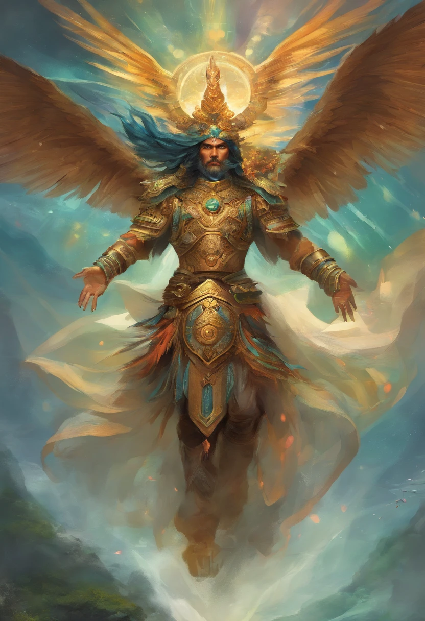tlaloc dios de la lluvia, volando, dia lluvioso, forma humana, musculoso, hombre