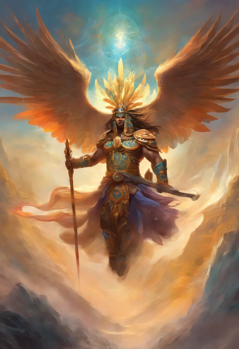 tlaloc dios de la lluvia, volando, dia lluvioso, forma humana, musculoso, hombre